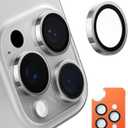 TORRAS 3-Year Ultimate Durability for iPhone 16 Pro Max/16 Pro Camera Lens Protector - 1:1 Invisible Fit & Ultra Clarity, Military-Grade 9H+ Aerospace Glass, Anti-Scratch, Easy Installation, Natural Titanium