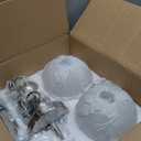 Emak 2 Pack Brushed Nickel Pendant Light Fixtures, 7 Inch Globe Pendant Lights with Clear Glass Shade, 1-Light Hanging Lights for Kitchen Island, Bathroom, Dining Room, PL119-BN-2PK