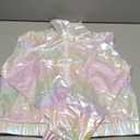 Lars Amadeus Men's Metallic Jacket Lightweight Zip Up Holographic Shiny Hooded Jackets, Small