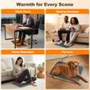 Heated Floor Mat for Foot Warmer - 110V Adjustable Temperature Under Desk Electric Heater with Timer for Office Bathroom Home, Heating Pad for Cold Feet