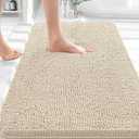 OLANLY Bathroom Rugs 30x20, Extra Soft Absorbent Chenille Bath Rugs, Rubber Backing Quick Dry, Machine Washable Bath Mats for Bathroom Floor, Tub and Shower, Home Decor Accessories, Sand
