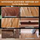 Brown Leather Repair Kit for Furniture, Leather Couch Repair Kit for Car Interior, Sofa, Car Seats and Purse with Super Easy Instructions, Restores Faux, Artificial, Genuine Pleather