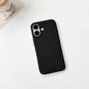 NITITOP Compatible for iPhone 16 Case Cute for Women Girls Woven Pattern Braid Design Solid Color Soft Silicone Shockproof Cover - Black
