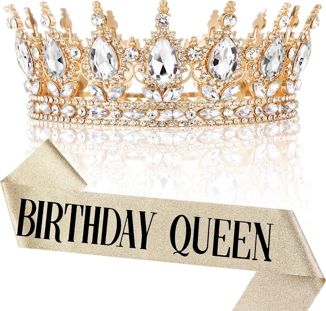 Nackiy Birthday Tiara Crown for Women– Crystal Queen Bridal Headband