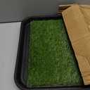 Ottomanson Artificial Grass Puppy Potty Training Pad with Tray, 15" x 30" Reusable Pee Pad for Small Pets and Dogs