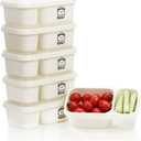 6 Pack Reusable Snack Containers with Lids, 2-Compartment Snackle box, Reusable Snack Packs Container for Meal Prep, Food Storage On-the-Go Snacking for Picnic, Work, Travel