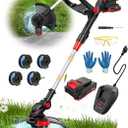 Humlest Weed Wacker Battery Powered Weed Eater with Fast Charge, 2-in-1 Lawn Edger 13" Cordless String Trimmer, 400W Grass Trimmer with Auto Line Feed, 2.5Ah Electric Weedeater 20V Weed Trimmer