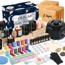Oligar Complete Candle Making Kit with Wax Melter, Candle Making Supplies, DIY Arts&Crafts Kits Gift for Beginners,Adults,Kids,Including Wax Melter,Rich Scents,Dyes,Candle Tins,SoyWax,Wicks (2.64lbs Candle kit with Glass cup)