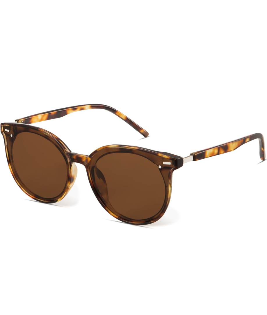 Livho Polarized Sunglasses, Retro & Oversized Shades for Women with Round Lenses