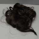 Hair Topper, 360 3D Hair Toppers for Women with Thinning Crown, 20 Inch Long Wavy Curly Hair Pieces Clip in Bangs (Dark Brown Mixed Chestnut, 20 inch, French Bangs)