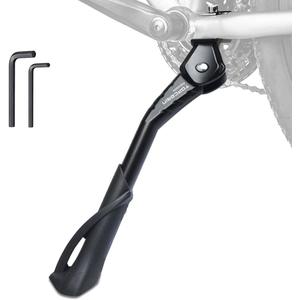 Bike Kickstand Enhanced,Rear Side/Center Mount,Aluminum Alloy Bicycle Kick Stand Adjustable Kickstand for adult bike 700C 24" 26" 28" 29 inch Mountain Road bike(Black Center 24"-29" Bike)