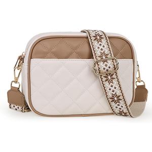 Prite Quilted Crossbody Purse for Women, Vegan Leather Bag with Shoulder Strap, Small Purse with Card Slots