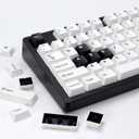 Bow PBT Double Shot Keycap Set,174 Keys White and Black Custom Key Cap Keycaps 60 Percent Cherry Profile Keycaps for 61/64/68/84/87/100/104/108 Mechanical Keyboard