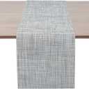 Myir JUN Table Runner, Vinyl Table Runner Indoor Arbitrarily Cropped Runner for Table Heatproof for Home Party (B-Gray, 12 x 94 inch)