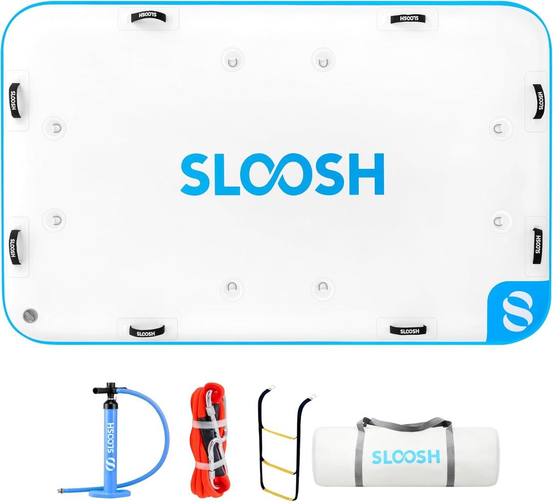 SLOOSH Inflatable Floating Dock, Inflatable Dock Floating Platform, Portable Air Dock Platform Fit for Pool, Lake, Beach with Non-Slip Surface