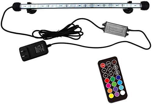 COVOART 15 inches LED Aquarium Light, 2.5W Fish Tank Light Underwater Light Submersible Crystal Glass Lights, 21 LED Beads 12 Colors 19 Modes Brightness Adjustable Memory Function IP68 Waterproof