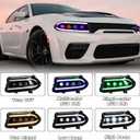 Headlights Assembly for Dodge Charger 2015-2023, Headlamp with LED Sequential Dynamic Turn Signal Lights & Dual DRL, Start-Up Animation, L+R | LED Sequential Dynamic Turn Signal Lights, Dual DRL, Start-Up Animation, L+R