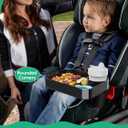 2PCS BBSDA Car Seat Cup Holder Snack Tray for Kids, Reduces Mess, Detachable Large Base & Adjustable Ring, Carseat Tray for Toddler, Car Seat Food Tray Table for Kid Travel Road Trip Essentials