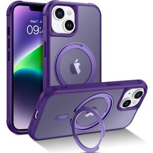 BENTOBEN for Magnetic iPhone 14 Plus Phone Case [Compatible with MagSafe] Rotatable Ring Holder Kickstand Design Shockproof Women Men Girl Boy Drop Protective Cover for iPhone 14 Plus 6.7 2022, Purple