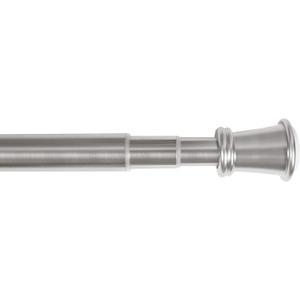 Zenna Home Curtain Adjustable Tension Shower Rod, 28" to 66", Brushed Nickel