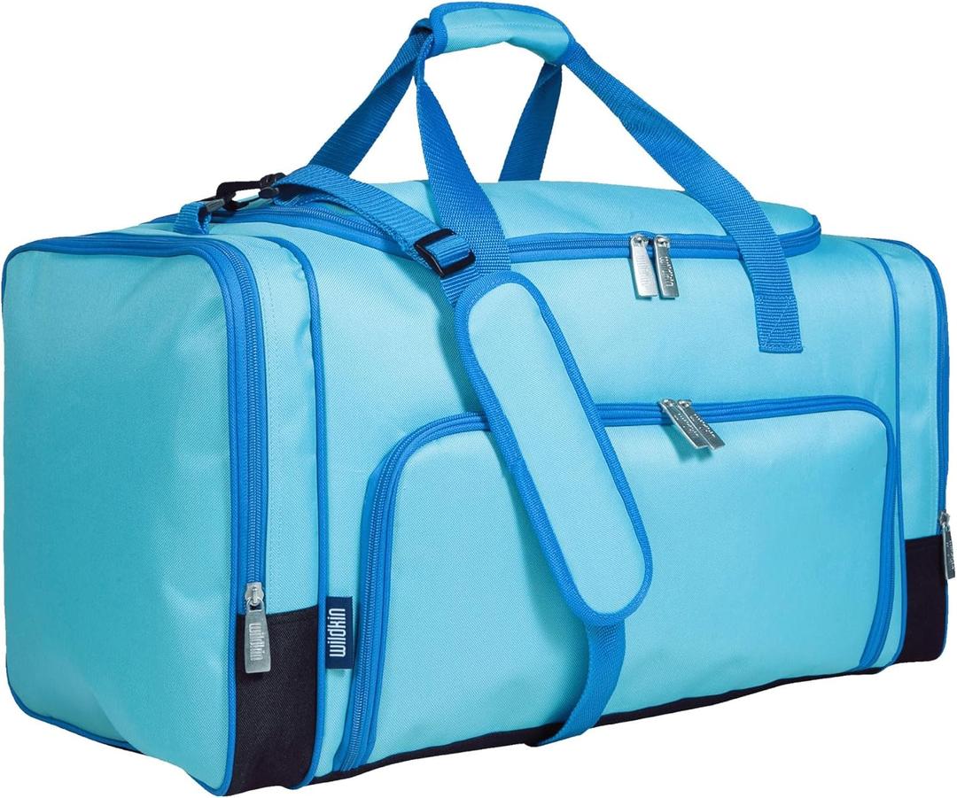 Wildkin Kids Weekender Duffel Bag  Carry-On Size for School, Travel, & Sleepovers (Aqua)