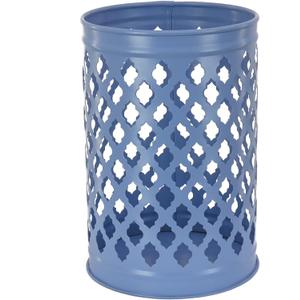 Lantern Candleholder, Ice Melt Blue, Modern Design and Finish, 12 Inches