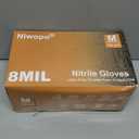 8 mil Heavy Duty Orange Nitrile Gloves 100 pcs Diamond Texture Heavy Duty Industrial Glove,Powder-Free,Latex-Free,Durable Disposable Gloves for Mechanics,Automotive & Food Handling (Medium)