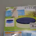 INTEX 28020E Pool Cover: For 8ft Round Easy Set Pools  Includes Rope Tie  Drain Holes  12in Overhang  Snug Fit