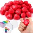 Zubebe 24 Sets Christian Jesus Loves You Heart Stress Balls Gifts Sets with Jesus Cards and Organza Bags 1.57 Inch Religious Motivational Relief Balls Bible Toys Baptism Gifts Easter Basket Stuffers