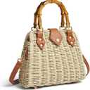 ZIDE Straw Crossbody for Women Woven Summer Beach Handmade Wicker Rattan Bamboo Joint Bag Boho Satchel for summer Holiday