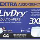 LivDry Adult Incontinence Underwear, Extra Absorbency Adult Diapers, Leak Protection (XXX-Large (44 Count))