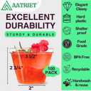 Aatriet 100 Count 9 oz Clear Plastic Cups Hard Plastic Wine Glasses Disposable for Cocktail Party & Wedding, 9 ounce Tumblers Punch Cups for Cocktail Party Reusable