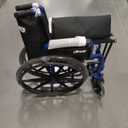 Drive Medical Blue Streak Lightweight Foldable Wheelchair - Enhanced Mobility Support - Durable Construction - Padded Comfort - Swing-Away Leg Rests - Desk Arms - Blue/Black - 18 Inch Seat