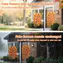 Artificial Hanging Flowers for Outdoor Fall Decoration, 6Pcs Faux Silk Daisy UV Resistant Look Real for Outside Home Indoor Planter Porch Window Yard Mums Autumn Decor (Yellow Fall Orange)