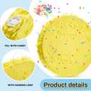 Jenaai Disco Ball Large Piñata 16 Inch, Round Blank Disco Piñata with Stick Blindfold and Confetti for Adults and Kids' Birthday Parties, Carnivals New Year Decorations Supplies(Yellow)
