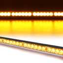 24 LED Emergency Hazard Warning Strobe Flashing Light Bar Wireless Battery W/Magnetic Base and Rechargeable Plug for Beacon Rooftop Safety Vehicles Tow Trucks Tractor Snowplow, Amber