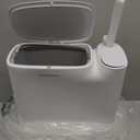 CTIME Bathroom Trash Can Set - Narrow White Plastic Small Trash can, a Toilet Wand, Toilet Brush Holder and 36 Refills, 2 Gallon Trash can with pop-up lid, Suitable for bathrooms and Small Toilets.