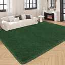 8x10 Area Rugs for Living Room Large Dark Green Fluffy Carpet for Bedroom Washable Kids Rug for Nursery Teen Room Dorm Office (Solid Deep Green)
