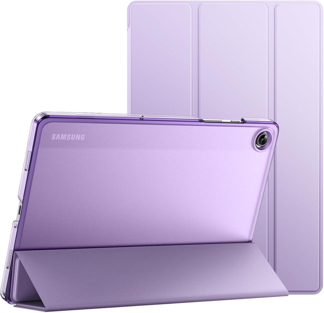 JETech Case for Samsung Galaxy Tab A9+ / A9 Plus 11-Inch 2023, Slim Translucent Back Tri-Fold Folio Stand Protective Tablet Cover, Auto Wake/Sleep (Light Purple)
