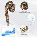 2 x Stretchy Scrunchie Lanyard for ID Badges Keys, Cute Teacher Lanyard for Women with 2 Card Holders 19.6 Inch
