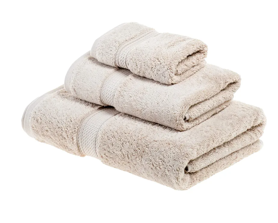 3-Piece Towel Set, Washcloths, Hand Towels, Bath Towels, Stone