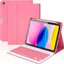 KBCASE for iPad 11th 10th Generation Case with Keyboard, Detachable Wireless Keyboard Case for iPad A16 11 inch 2025/10th Gen 10.9 inch 2022, with Pencil Holder (Watermelon Red)