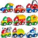 PREXTEX Building Toys for Toddlers - 60-Piece Building Blocks for Toddlers to Build Cars and Trucks - Easy-Grip, Child-Safe Design for 3 up - Creative STEM Learning and Fine Motor Skill Development
