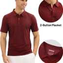 MAGCOMSEN Mens Polo Shirts Dry Fit Golf Shirts Moisture Wicking Athletic Workout Golf Polo Tees Casual Collared Shirt (Red, Large)