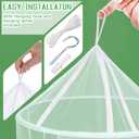 VISATOR Mosquito Net Bed Canopy for Girls,King Canopy Bed Curtains Queen Size from Ceiling,Dome Mosquito Netting Bed Tent Twin Girls Canopy Bed Decor for Baby Crib,Kid Bed and Adult Beds (White Dome)