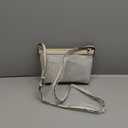 HOXIS Clear Zipper Cross Body Bag with Vegan Leather Trim (Ivory)
