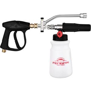 FENG PAI Foam Cannon with Pressure Washer and Dual Connector, 3-in-1 Short Lance Accessory for Snow Foam Cannon, Power Washer Blaster Kit for Car Washing and Cleaning, Sprayer Bottle 1L 4000 PSI