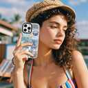 for iPhone 12 Pro Max Case, Nostalgic Beach Collage Pattern, Beach Soft Slim TPU Compatible with MagSafe, Military-Grade Drop Protection & Camera Protection for Women Girls (EastCoast)