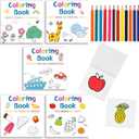 5 Pcs Mini Coloring Books with 12 Mini Pencils Variety Pack Pocket Size Small Coloring Books Gifts for Adults Coworkers Travel(Classic)