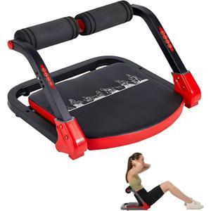 HOTSWEAT Ab Machine, Sit Up Exercise Equipment, Ab Workout Equipment with 3 Adjustable Resistance, Ab Trainer for Stomach Workout with 330 LBS Weight Capacity, Foldable Ab Crunch Machine for Home Gym (Red)
